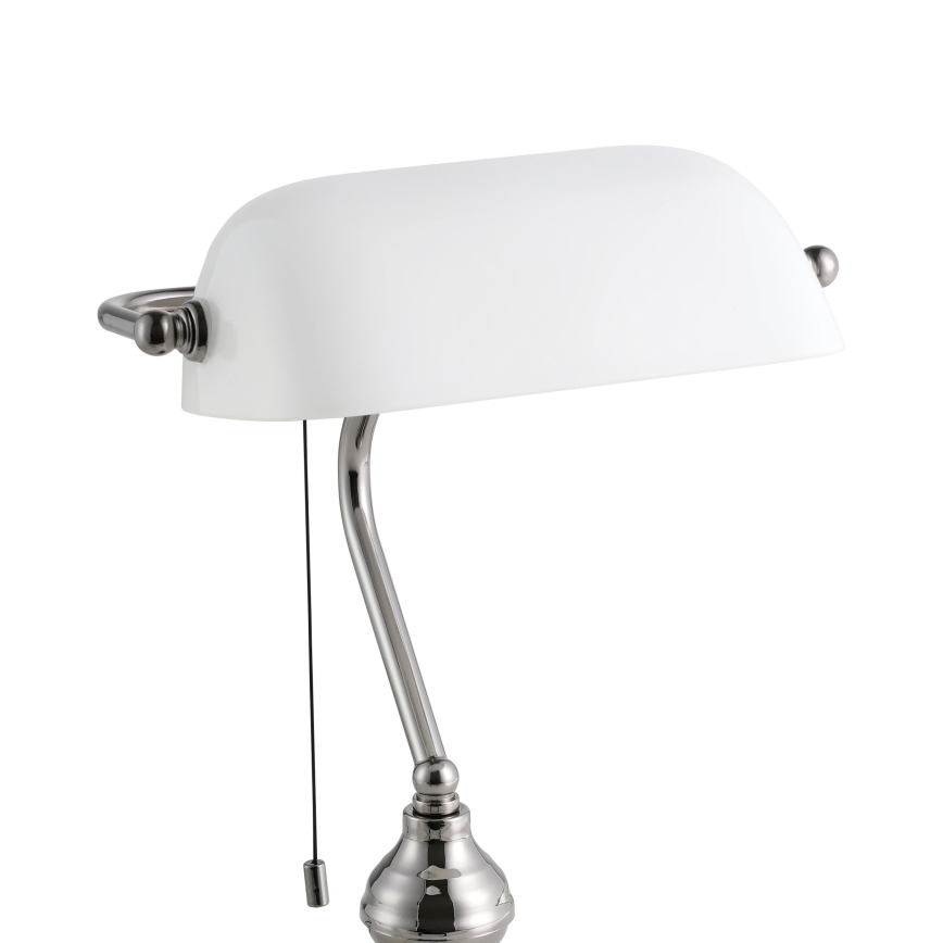 Eglo - Lámpara de mesa 1xE27/60W/230V blanco/cromo brillante