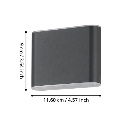 Eglo - Aplique LED para exterior 2xLED/2,9W/230V 3000K/4000K/6500K IP65
