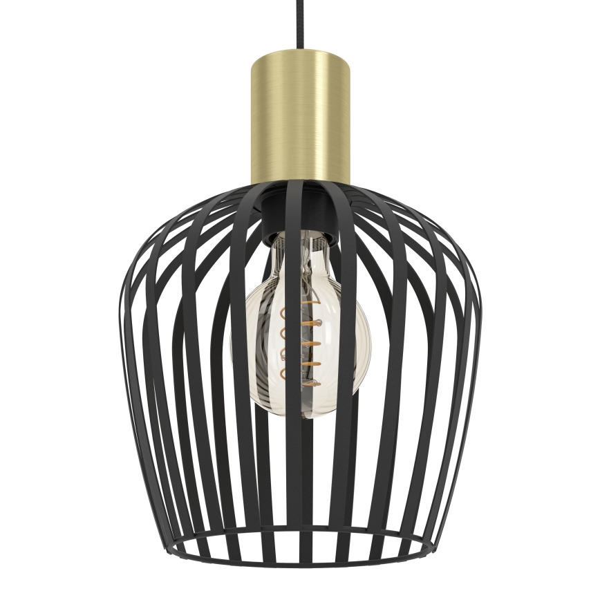 Eglo - Lámpara colgante 3xE27/40W/230V negro/dorado