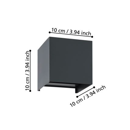 Eglo - Aplique LED 2xLED/1,5W/230V 3000K negro