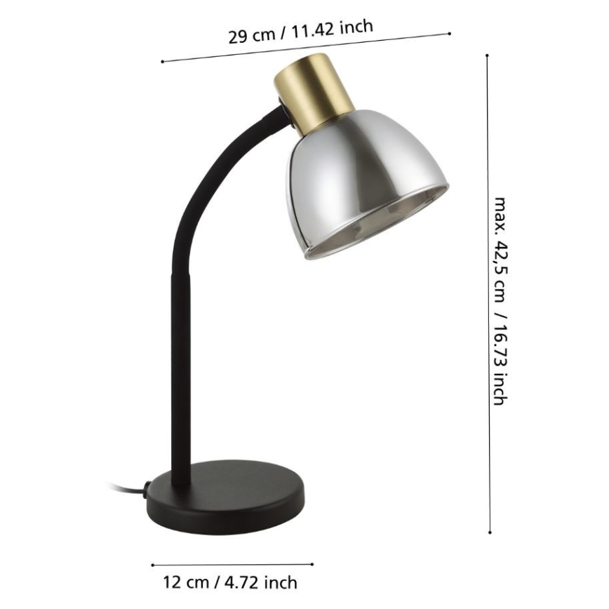 Eglo - Lámpara de mesa 1xE14/25W/230V dorado/negro