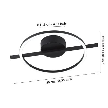Eglo - Plafón LED RGBW regulable LED/17W/230V 2700-6500K negro + control remoto
