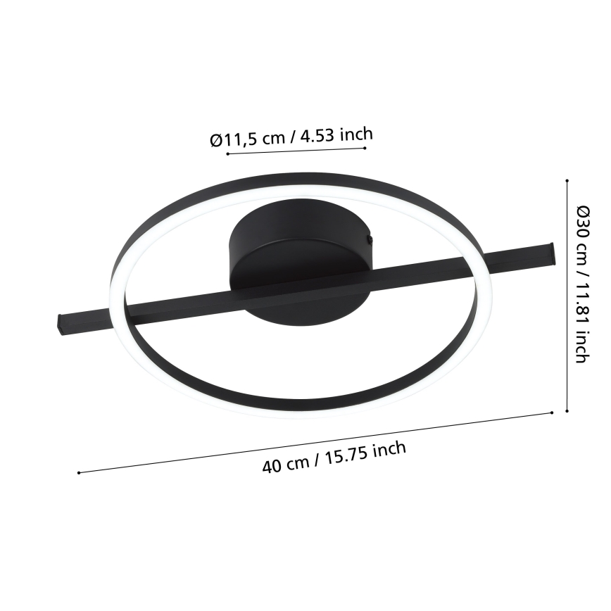 Eglo - Plafón LED RGBW regulable LED/17W/230V 2700-6500K negro + control remoto