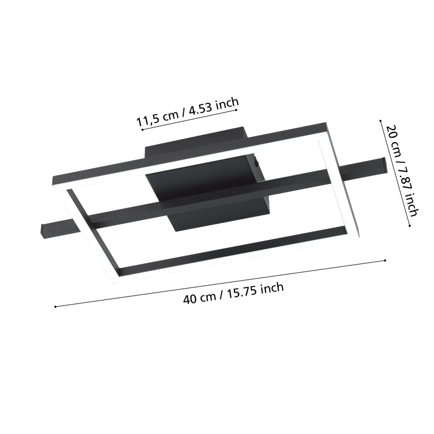 Eglo - Plafón LED RGBW regulable LED/17W/230V 2700-6500K negro + control remoto