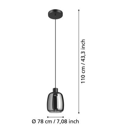 Eglo - LED RGBW Lámpara colgante regulable LED/3,7W/230V 2700-6500K negro ZigBee