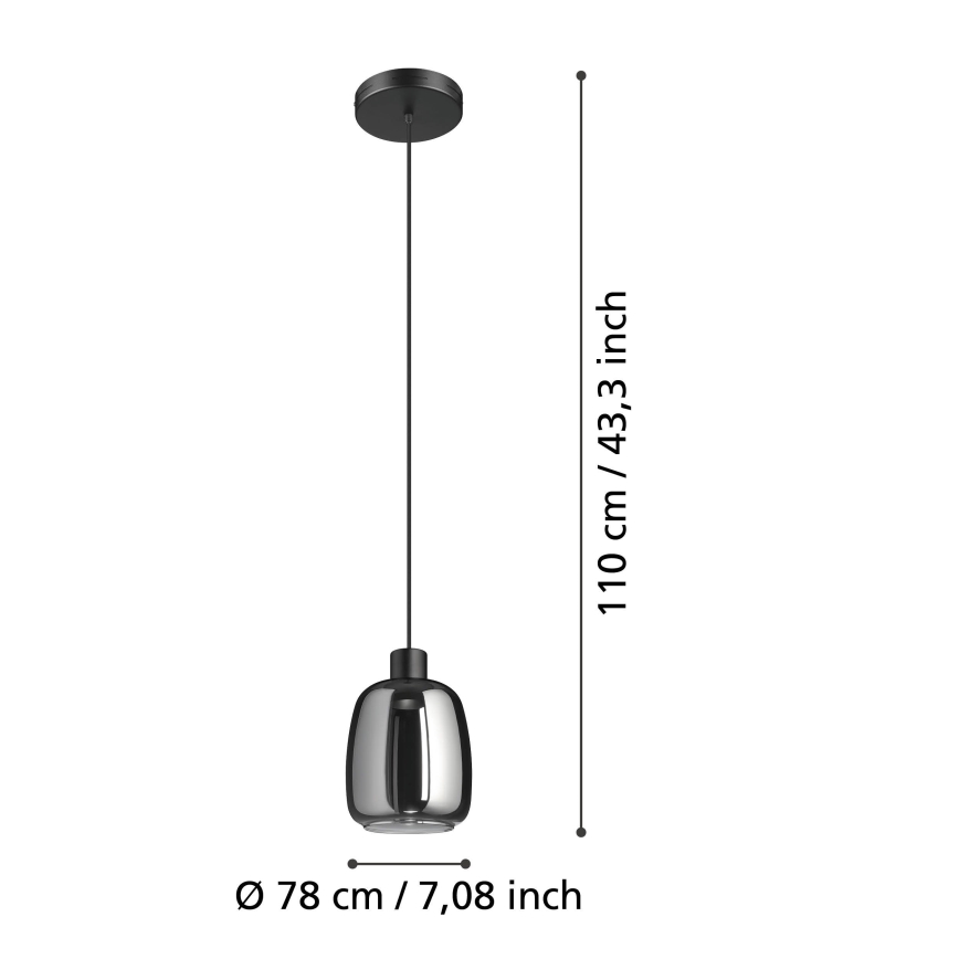 Eglo - LED RGBW Lámpara colgante regulable LED/3,7W/230V 2700-6500K negro ZigBee