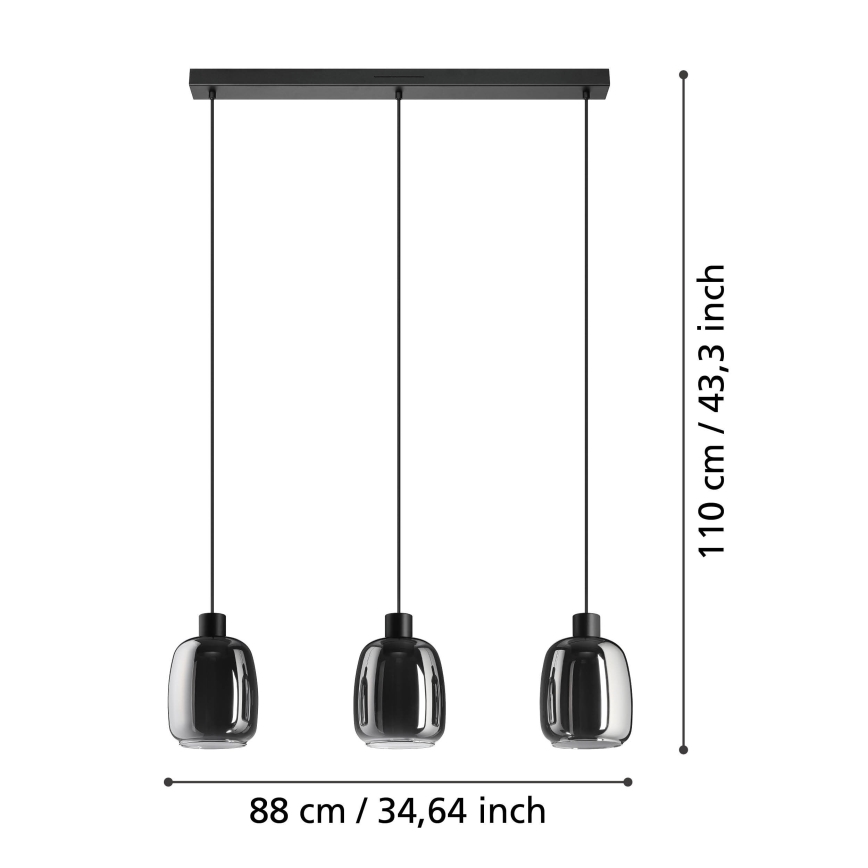 Eglo - LED RGBW Lámpara colgante regulable 3xLED/3,7W/230V 2700-6500K gris
