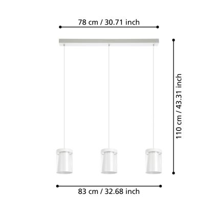 Eglo - LED RGBW Lámpara colgante regulable 3xLED/3,7W/230V 2700-6500K blanco ZigBee