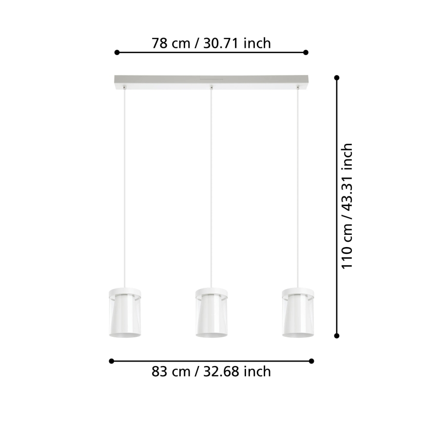 Eglo - LED RGBW Lámpara colgante regulable 3xLED/3,7W/230V 2700-6500K blanco ZigBee