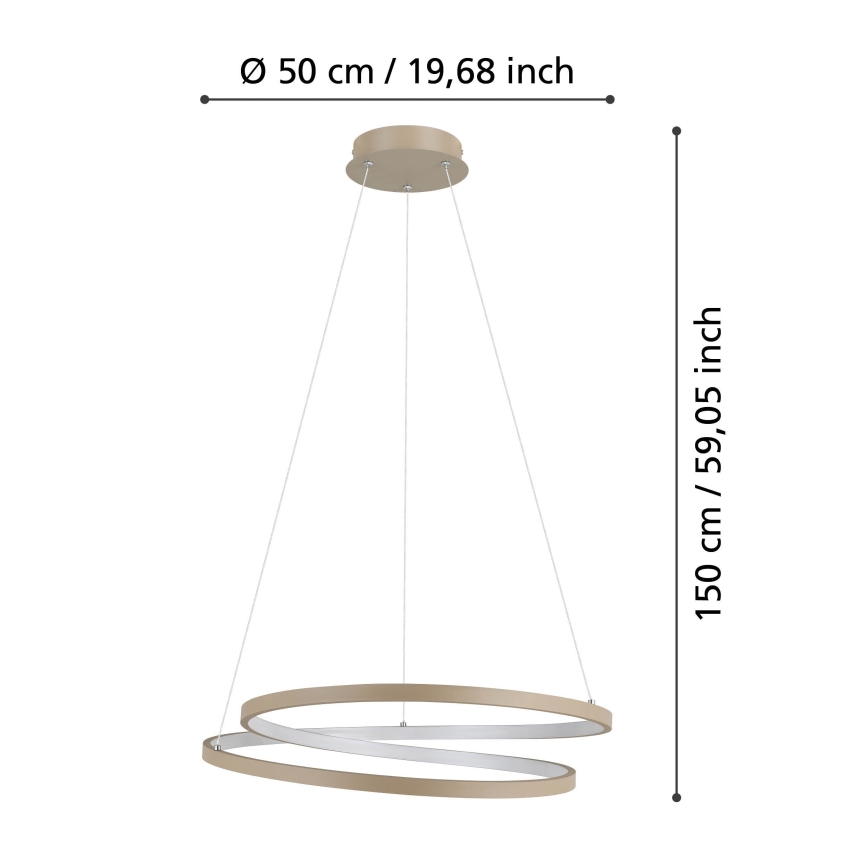 Eglo - Lámpara LED colgante LED/36W/230V 3000K beige