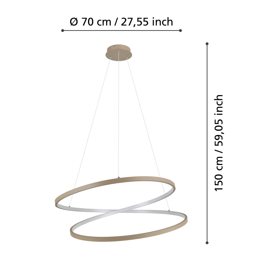 Eglo - Lámpara LED colgante LED/42W/230V 3000K beige