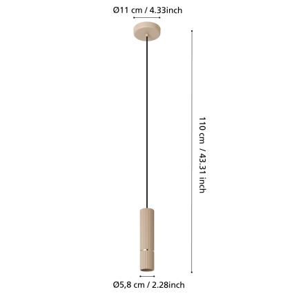 Eglo - Lámpara LED colgante 1xGU10/5W/230V 3000K beige