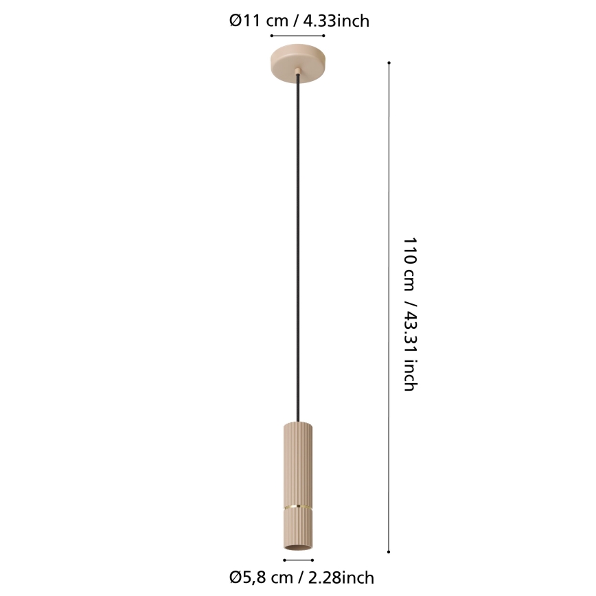 Eglo - Lámpara LED colgante 1xGU10/5W/230V 3000K beige
