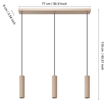 Eglo - Lámpara LED colgante 3xGU10/5W/230V 3000K beige