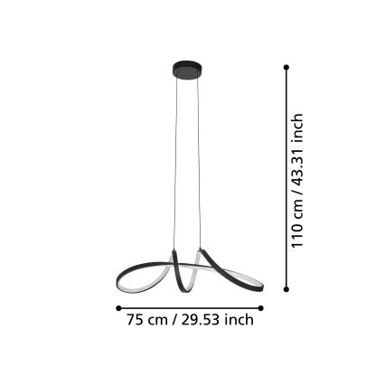 Eglo - LED RGBW Lámpara colgante regulable LED/22W/230V 2700-6500K negro