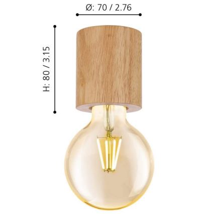Eglo - Plafón 1xE27/28W/230V - FSC Certificado