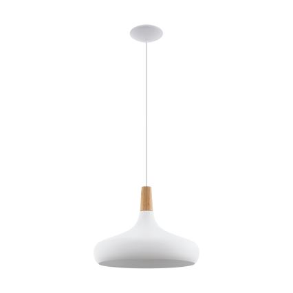 Eglo - Lámpara colgante 1xE27/40W/230V diá. 40 cm blanco