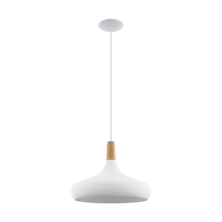 Eglo - Lámpara colgante 1xE27/40W/230V diá. 40 cm blanco