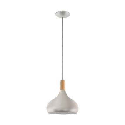 Eglo - Lámpara colgante 1xE27/60W/230V diá. 28 cm plata - FSC Certificado