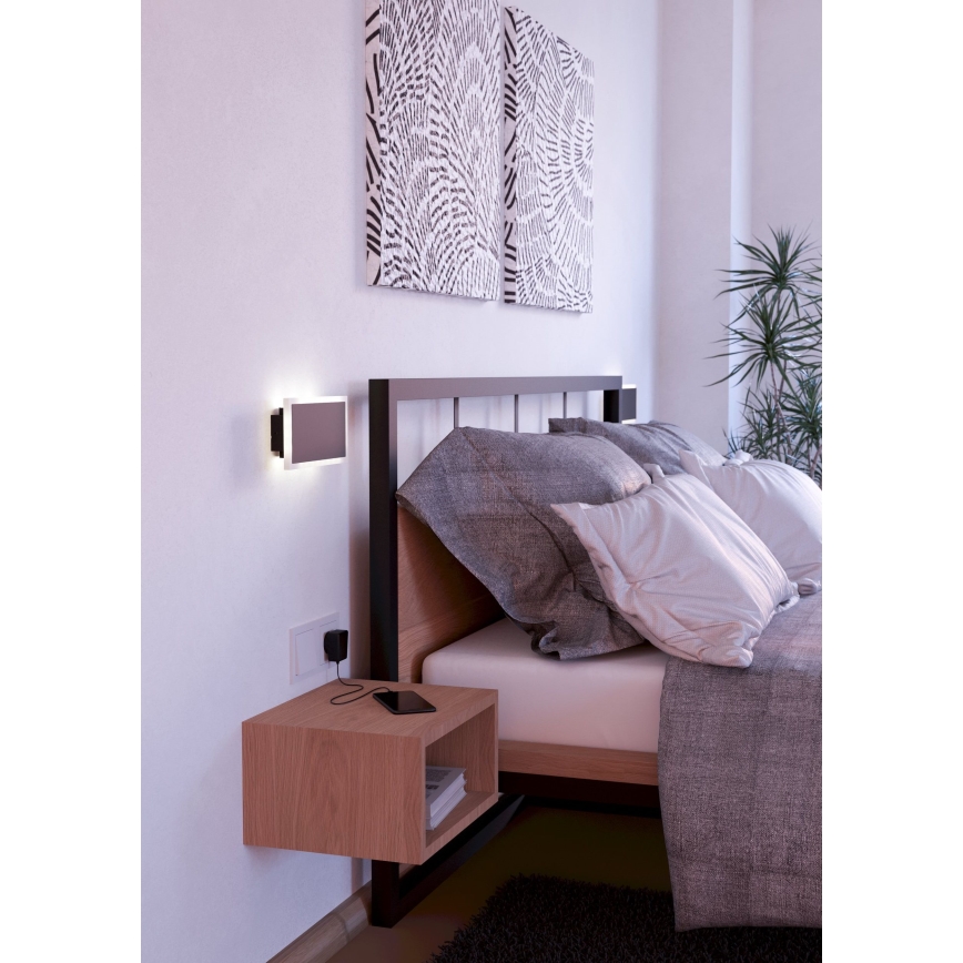 Eglo - Aplique LED LED/12W/230V 3000K 12x23 cm negro