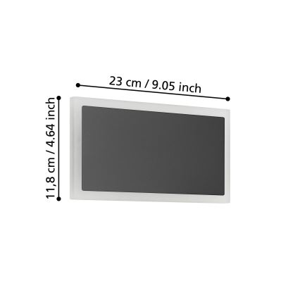 Eglo - Aplique LED LED/12W/230V 3000K 12x23 cm negro