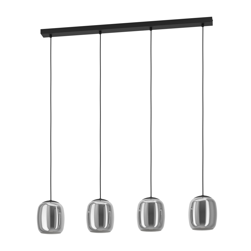 Eglo - Lámpara colgante 4xE27/28W/230V gris
