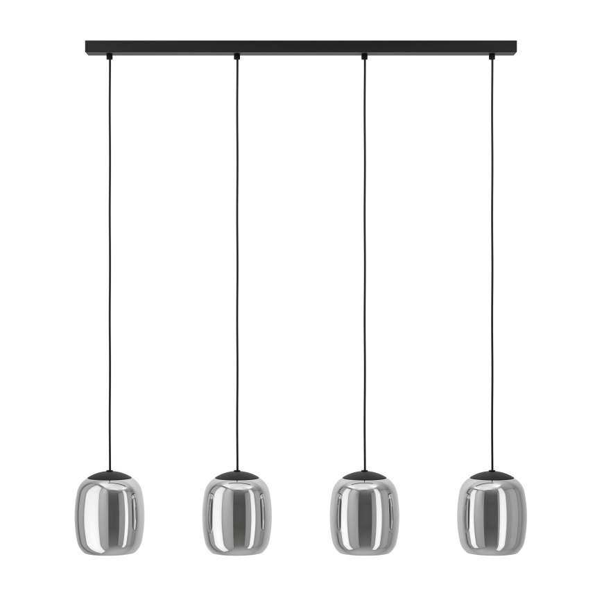Eglo - Lámpara colgante 4xE27/28W/230V gris