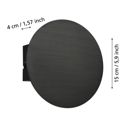 Eglo - Aplique LED LED/4W/230V 3000K negro