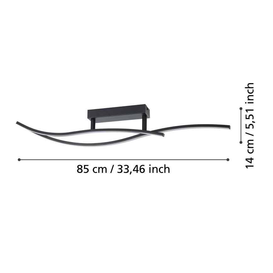 Eglo - Plafón LED LED/12W/230V 4000K negro