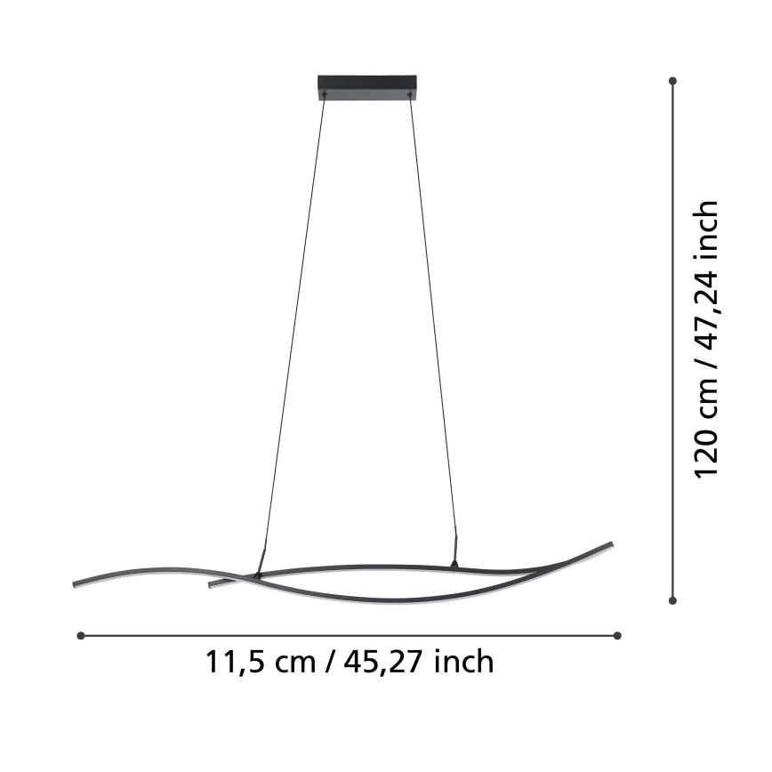 Eglo - Lámpara LED colgante LED/20W/230V 4000K negro