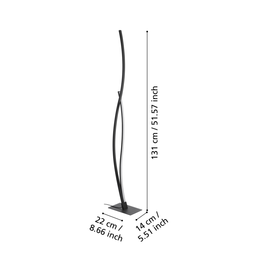 Eglo - Lámpara LED de pie LED/20W/230V 4000K negro