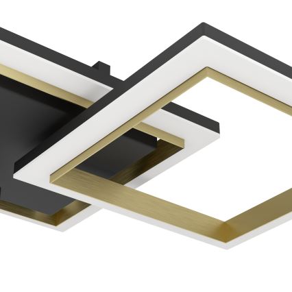 Eglo - Plafón LED regulable LED/20W/230V 4000K negro/dorado
