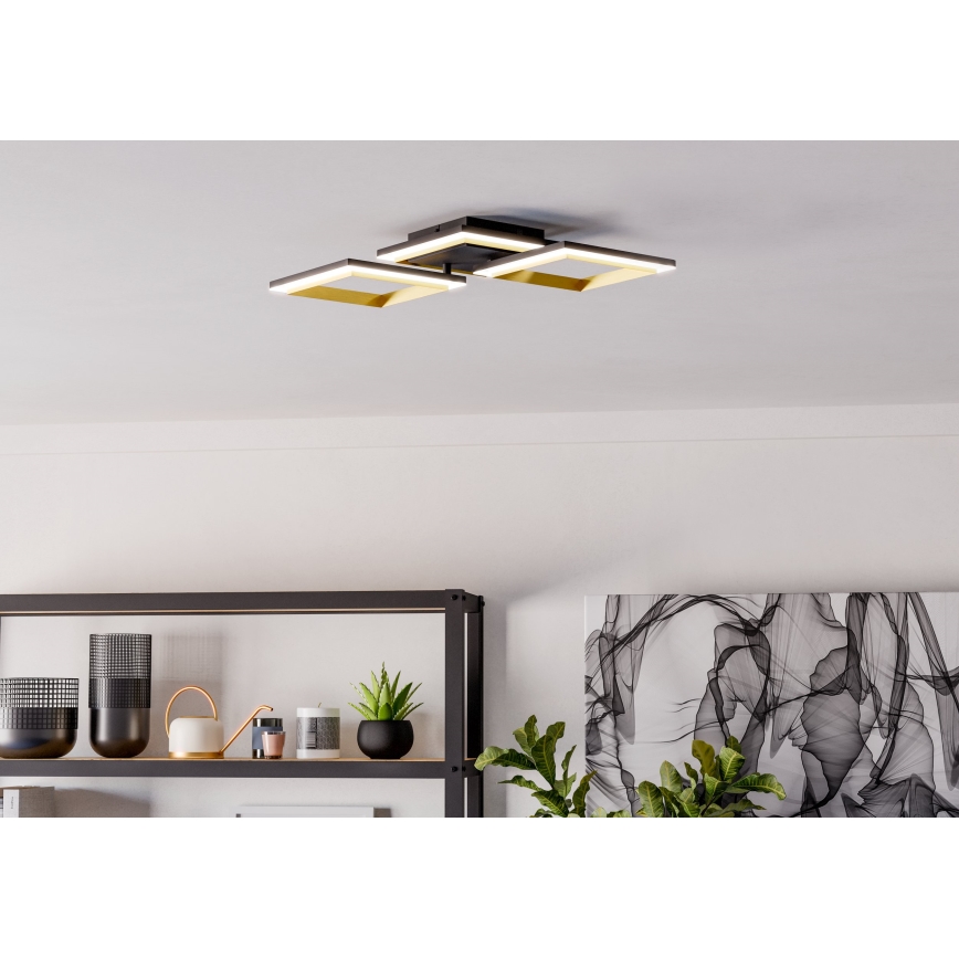 Eglo - Plafón LED regulable LED/20W/230V 4000K negro/dorado