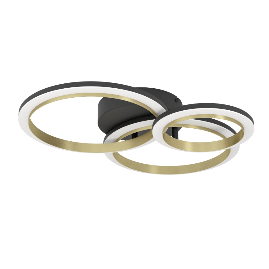 Eglo - Plafón LED regulable LED/20W/230V 4000K negro/dorado
