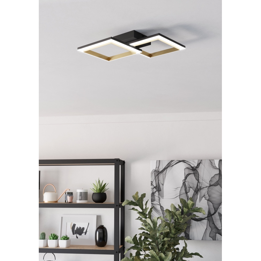 Eglo - Plafón LED regulable LED/18,4W/230V 4000K negro/dorado