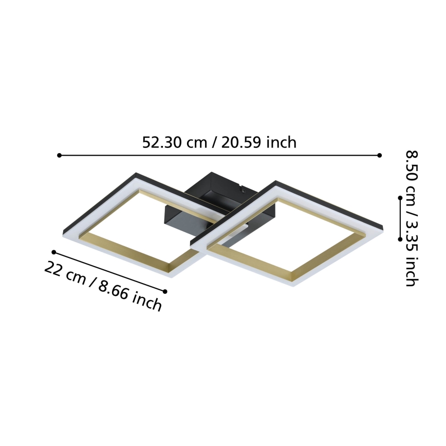 Eglo - Plafón LED regulable LED/18,4W/230V 4000K negro/dorado