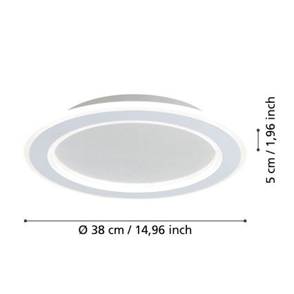 Eglo - Plafón LED regulable LED/20W/230V 2700-6500K blanco + control remoto