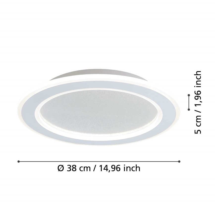 Eglo - Plafón LED regulable LED/20W/230V 2700-6500K blanco + control remoto