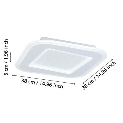 Eglo - Plafón LED regulable LED/20W/230V 2700-6500K blanco + control remoto