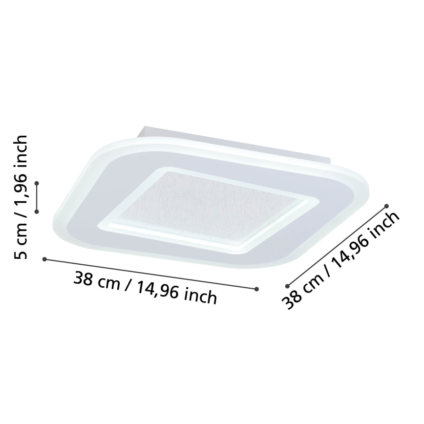 Eglo - Plafón LED regulable LED/20W/230V 2700-6500K blanco + control remoto
