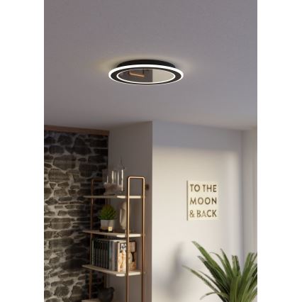 Eglo - Plafón LED regulable LED/20W/230V 2700-6500K negro + control remoto