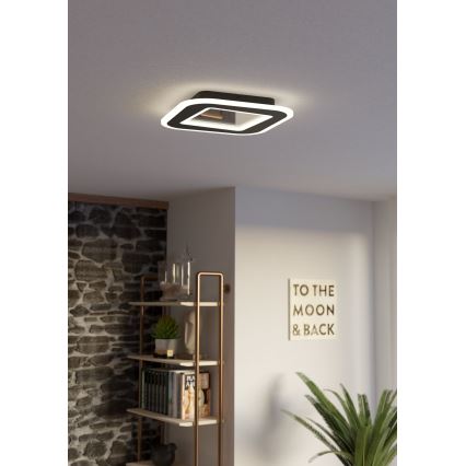 Eglo - Plafón LED regulable LED/20W/230V 2700-6500K negro + control remoto
