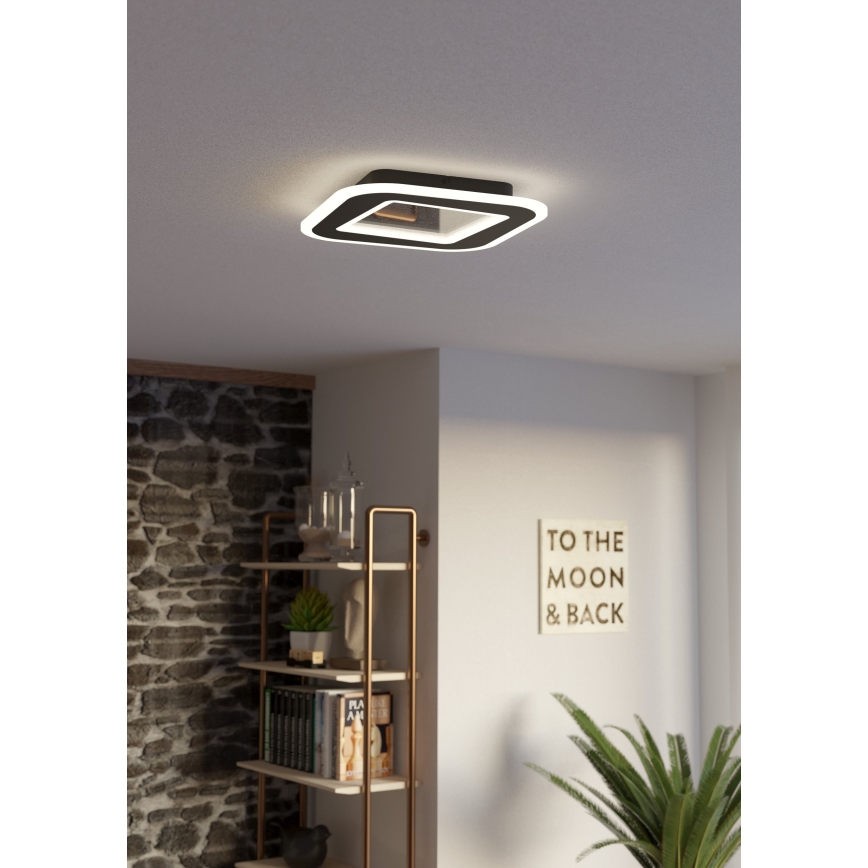 Eglo - Plafón LED regulable LED/20W/230V 2700-6500K negro + control remoto