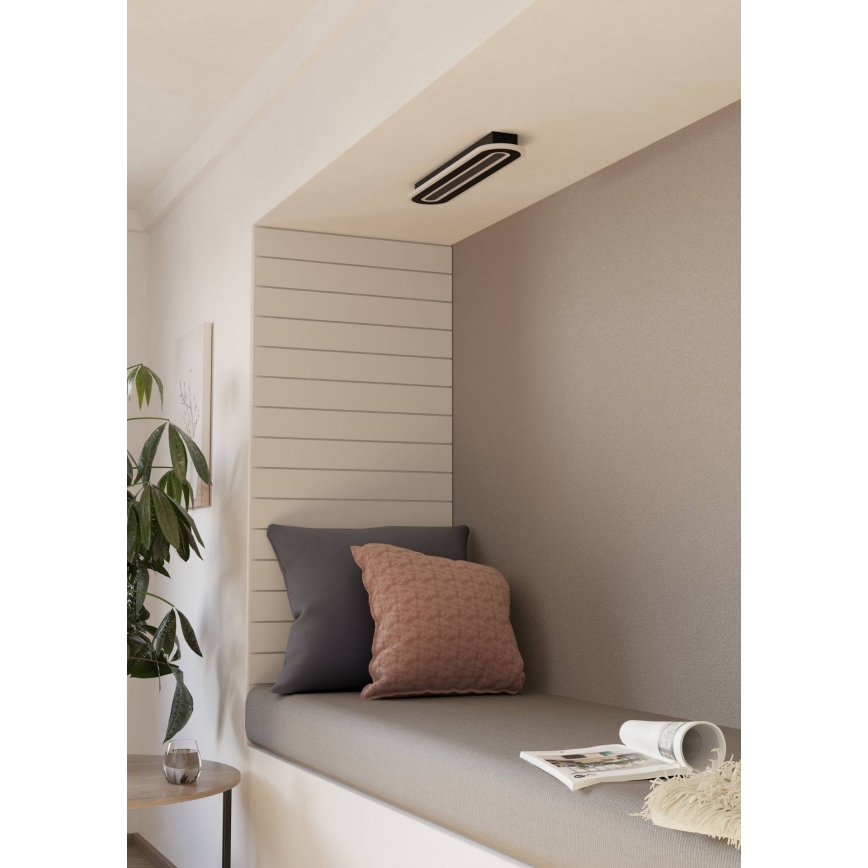 Eglo - Plafón LED regulable LED/20W/230V 2700-6500K negro + control remoto