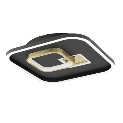 Eglo - Plafón LED 1xLED/16,2W/230V + 1xLED/9,2W 38x38 cm negro/dorado