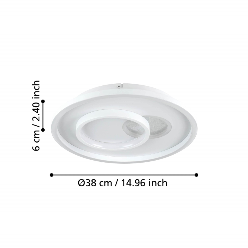 Eglo - Plafón LED 1xLED/14W/230V + 1xLED/8,5W diá. 38 cm blanco