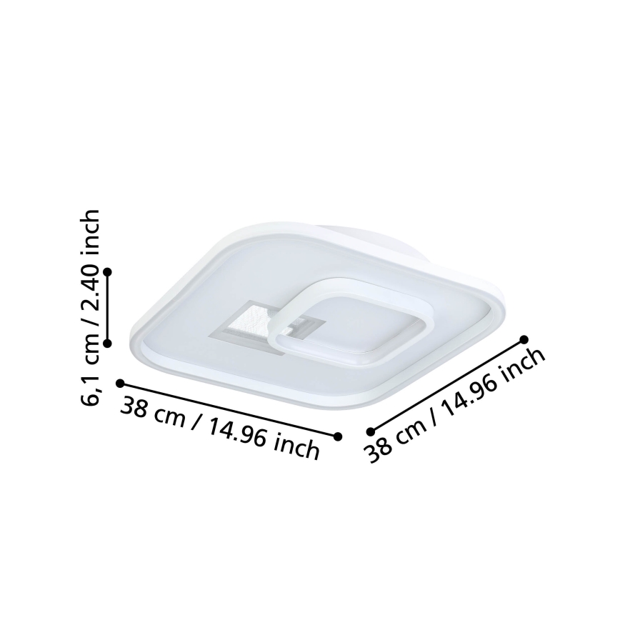 Eglo - Plafón LED 1xLED/16,2W/230V + 1xLED/9,2W 38x38 cm blanco