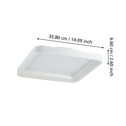 Eglo - Plafón LED regulable LORETELLO LED/12W/230V blanco + control remoto