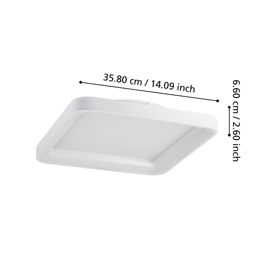 Eglo - Plafón LED regulable LORETELLO LED/12W/230V blanco + control remoto