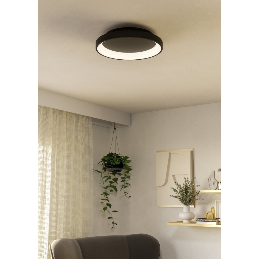 Eglo - Plafón LED regulable LED/12W/230V 2700-6500K negro + control remoto